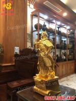 Tượng Đức Thánh Trần- Tượng Trần Hưng Đạo cao 70cm nặng 30kg dát vàng