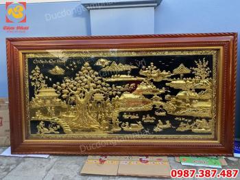 Tranh Cội Nguồn Quê Hương bằng đồng mạ vàng 2m55 x 1m35 cực tinh xảo.!