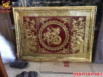 Tranh Đồng chữ Phúc Hóa Rồng khung đồng mạ vàng giao công an Lâm Đồng.!