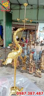 Hạc đồng- đúc hạc đồng cao 2m1 mạ vàng giao chị Hiền Sài Gòn.!