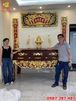 Dát Vàng - Mạ vàng bàn thờ bằng gỗ cho anh Nam Văn Điển.!