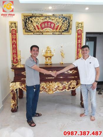 Dát Vàng - Mạ vàng bàn thờ bằng gỗ cho anh Nam Văn Điển.!
