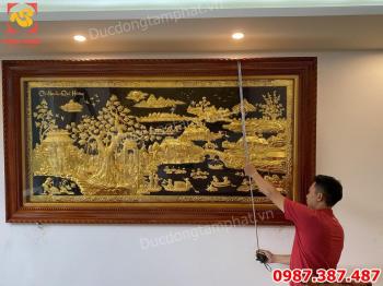 Tranh Đồng Cội Nguồn Quê Hương 2m55 x 1m35 Mạ vàng bàn giao lắp đặt khách Hà Nội.!
