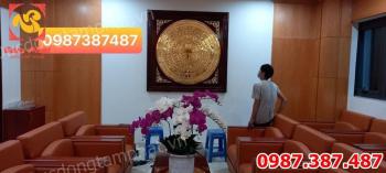Tranh mặt trống dường kính 1m2 mạ vàng lắp đặt cho văn phòng tại Hà Nội.! 