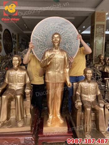 Tượng Bác Hồ vẫy tay chào cao 1m2 - tượng Bác Hồ bằng đồng mọi kích thước.!