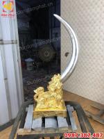 Đúc Giá Ngà Bằng Đồng dát vàng 9999 độc đáo tinh xảo
