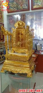 Ngai Thờ bằng đồng cao 89cm, đúc ngai thờ- bài vị mạ vàng theo yêu cầu