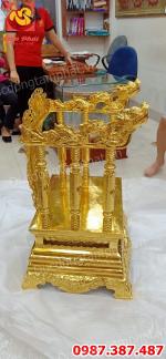 Ngai Thờ bằng đồng cao 89cm, đúc ngai thờ- bài vị mạ vàng theo yêu cầu
