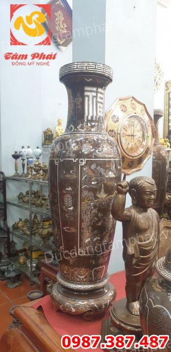 Đúc Đôi Lọ Lộc Bình cao 1m37 khảm ngũ sắc cho khách Hà Nội.!