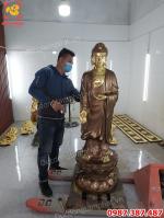 Tượng Phật Adida đứng cao 1m55 hoàn thiện cho chùa Hà Nam