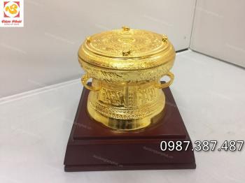 Trống đồng mạ vàng, quả trống đồng mạ vàng 24k