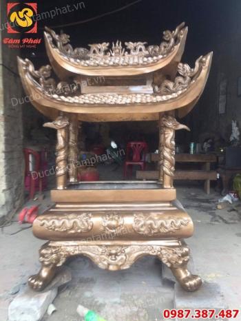 Lư hương lầu hoá sớ bằng đồng đỏ cao 1m27 chuyển điện Thuận Thiên - Thạch Thất - Hà Nội
