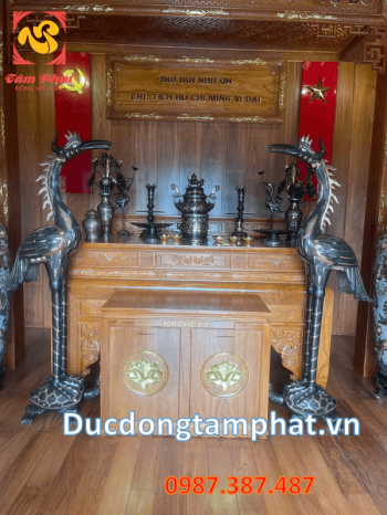 Thiết kế thi công Tượng đồng + Đồ thờ bằng đồng cho Công An tỉnh Nghệ An