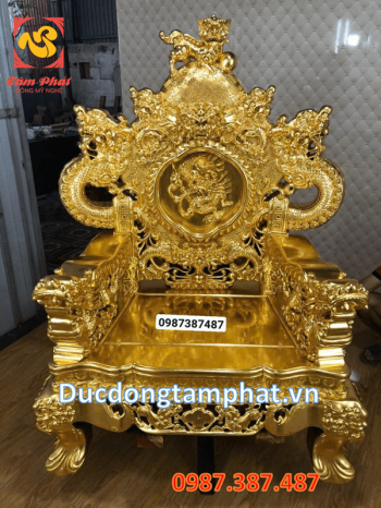 Ghế đồng, ghế đồng dát vàng cao 1m5 lắp đặt tại nhà khách hàng