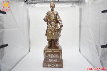 Tượng Trần Quốc Tuấn, tượng đồng Trần Quốc Tuấn khảm ngũ sắc cao 70 cm