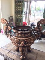 Đúc lư hương cao 1m5 đẹp tinh xảo, lư hương bằng đồng giá rẻ