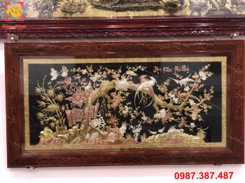 Tranh Phong Thủy: Tranh Hoa Khai Phú Qúy Kích Thước 2m3