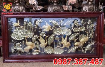 Tranh Phong Cảnh, Tranh Sen Hạc Mẫu Mới Nhất 2m3