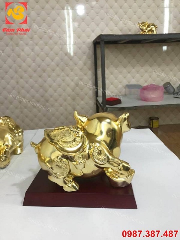 10 mẫu heo phong thuỷ bằng đồng mạ vàng - quà tặng năm 2019 ý nghĩa