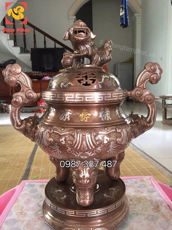 Bộ đỉnh đồng khảm tam khí cực đẹp, giá rẻ nhất.!!