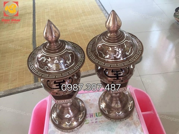 Bộ đỉnh đồng khảm tam khí cực đẹp, giá rẻ nhất.!!