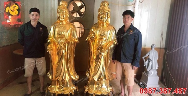 Bộ Tam Thánh: đúc tượng Adida, tượng đồng Quan Âm, tượng đồng Đại Thế Chí cao 2m5 đã lắp đặt và an vị tại chùa..!
