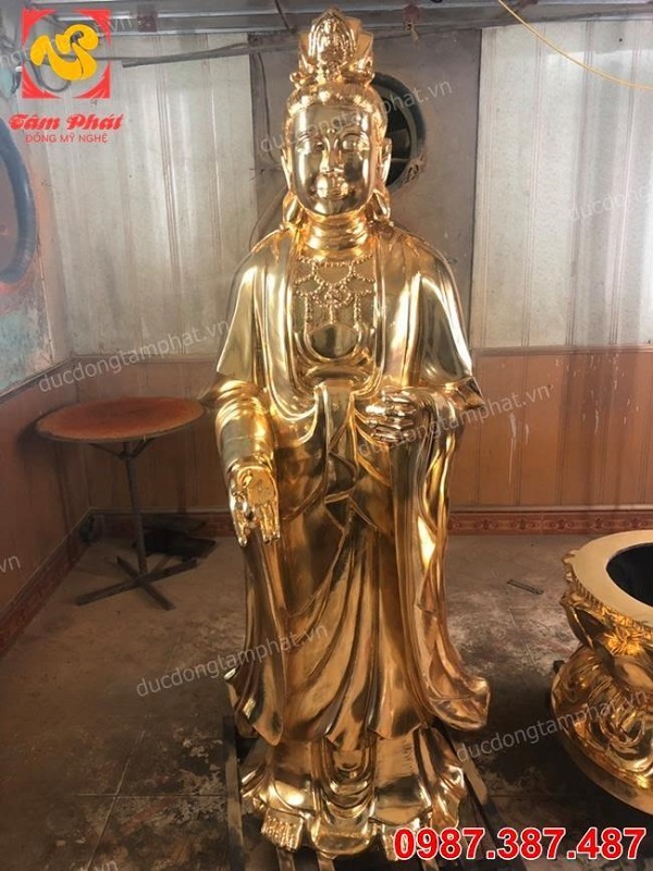 Bộ Tam Thánh: đúc tượng Adida, tượng đồng Quan Âm, tượng đồng Đại Thế Chí cao 2m5 đã lắp đặt và an vị tại chùa..!