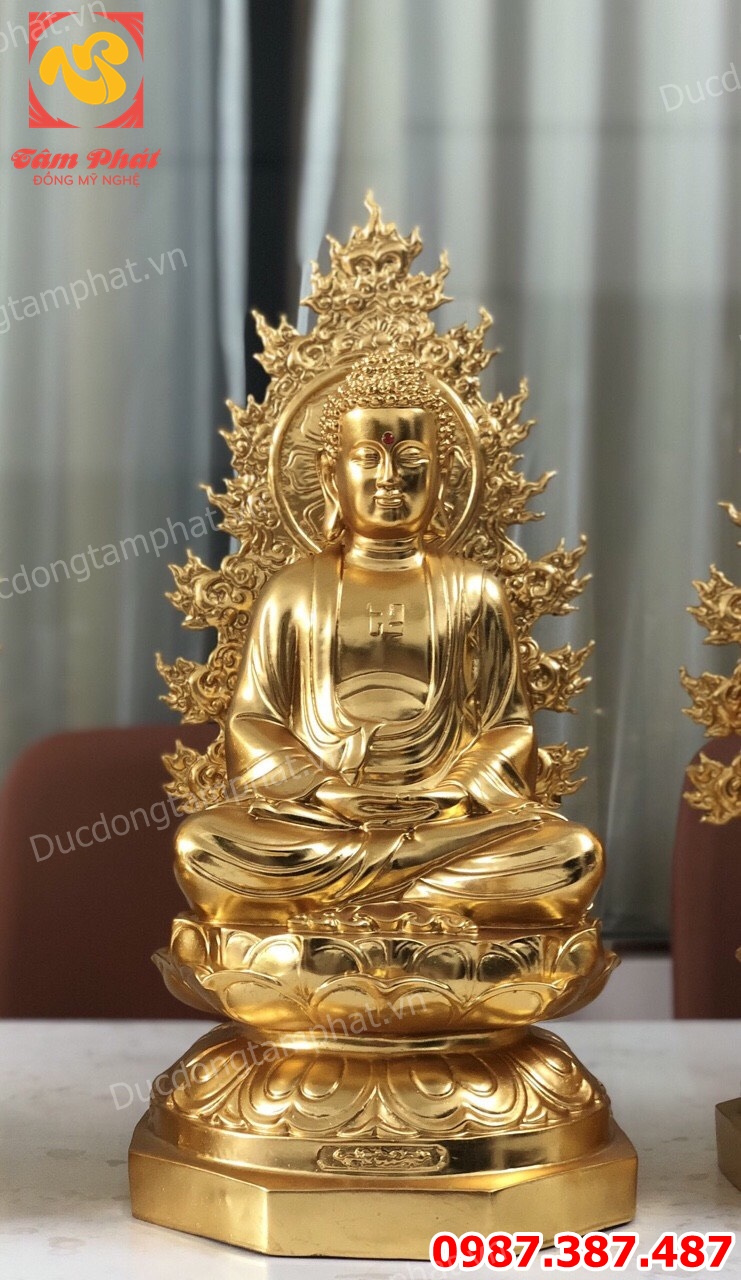 Bộ tượng Dược Sư bằng đồng cao 48cm đúc đồng đỏ và thếp vàng 9999 cực đẹp..!