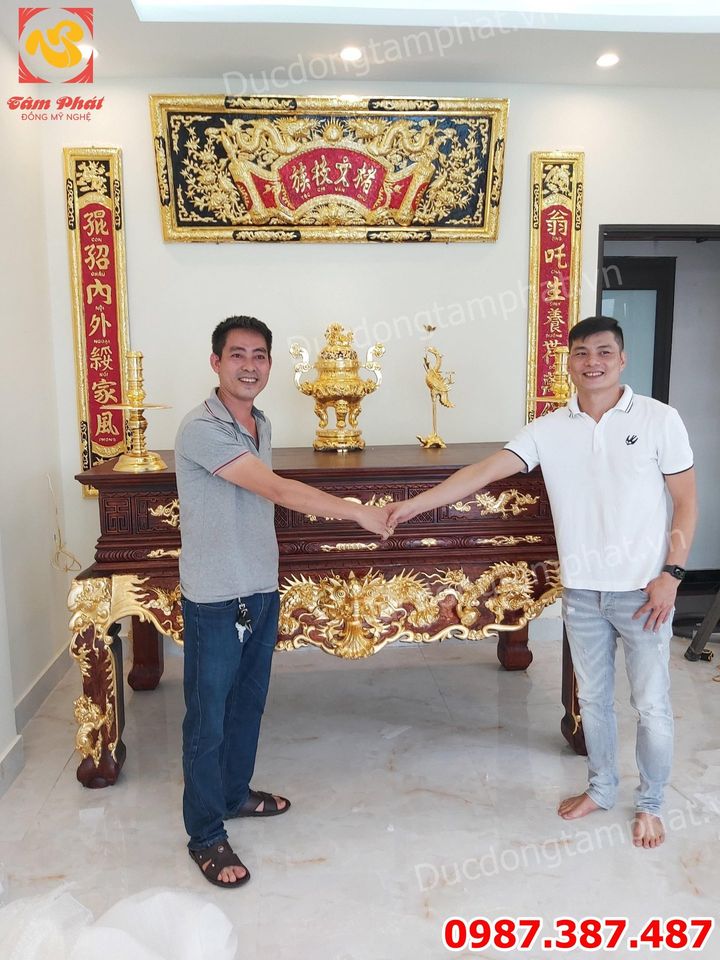 Dát Vàng - Mạ vàng bàn thờ bằng gỗ cho anh Nam Văn Điển.!