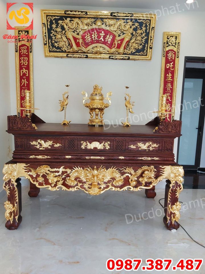 Dát Vàng - Mạ vàng bàn thờ bằng gỗ cho anh Nam Văn Điển.!