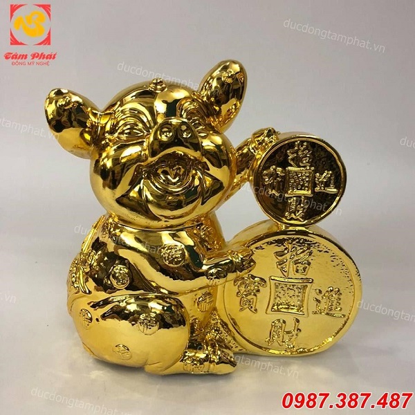 Địa chỉ cung cấp tượng đồng lợn vàng phong thủy tinh xảo, giá rẻ nhất