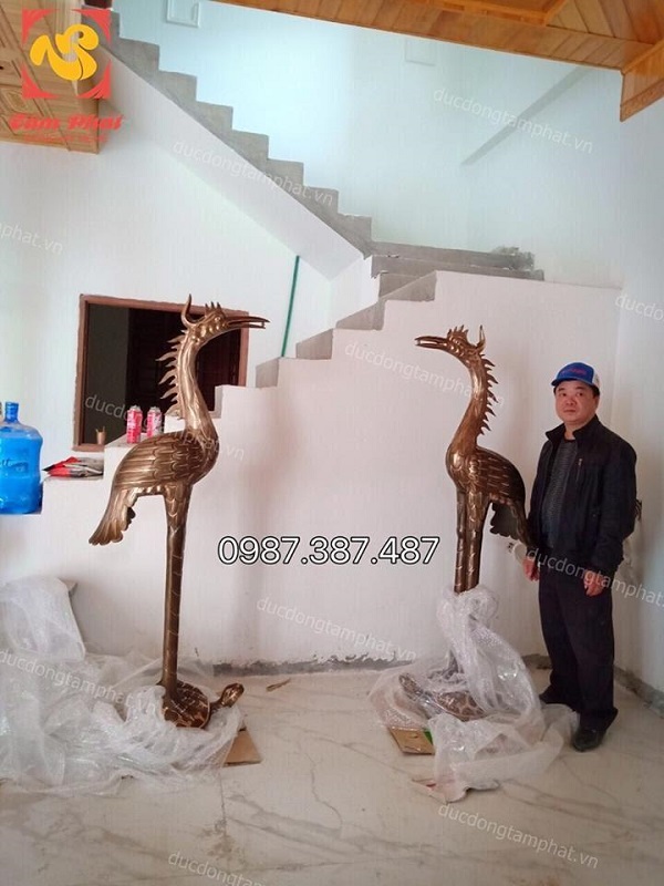 Đỉnh thất lân vờn cầu 90cm và 1m35 khảm vàng cực tinh xảo bàn giao cho khách hàng ở An Lão – Hải Phòng