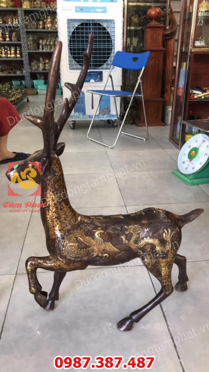Đôi hươu phong thuỷ tuyệt đẹp giả cổ cao 85cm..!!