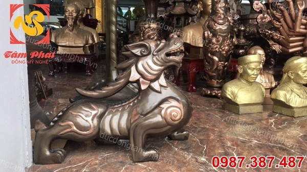 Đôi tỳ hưu bằng đồng phớt nỉ dài 40cm tuyệt đẹp.!!