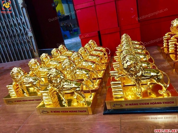 Đúc 100 linh vật mạ vàng 24k cho Xi măng Vicem Hoàng Thạch..!