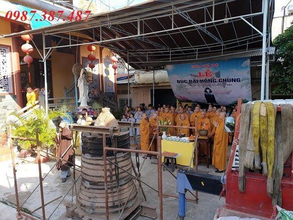 Đúc chuông đồng chuông chùa Phổ Huệ TP Hồ Chí Minh cao 1m6 nặng 350kg