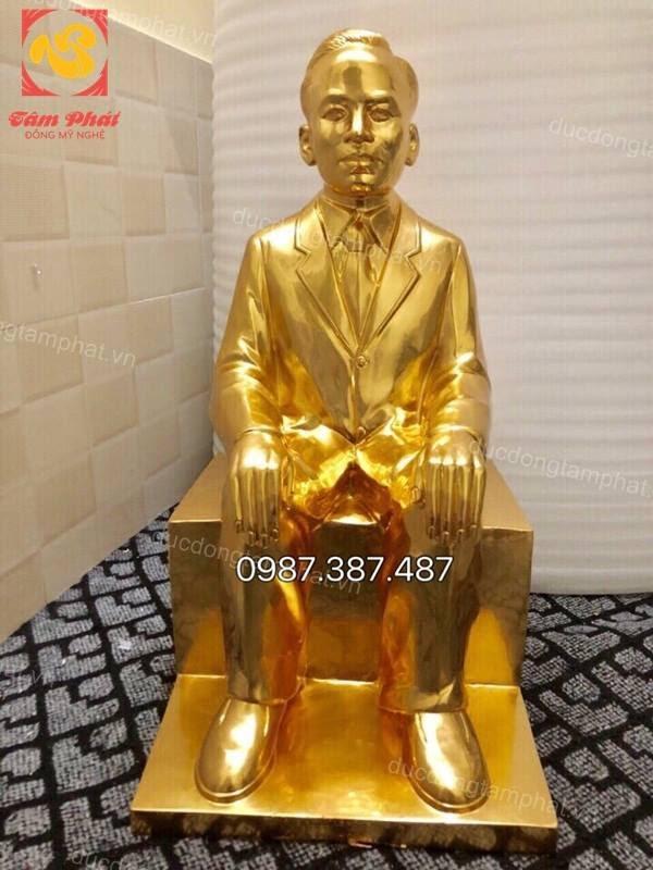 Đúc tượng chân dung, tượng truyền thần cả người cao 60cm thếp vàng 9999.!!!