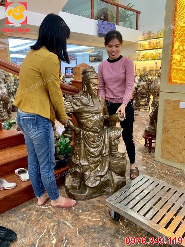 Đúc tượng đồng Quan Công, Quan Vũ, Quan Vân Trường cao 1m2 tuyệt đẹp