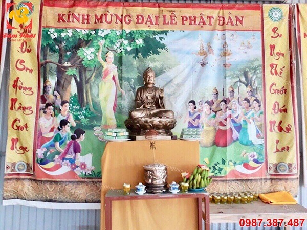 Đúc tượng Phật bằng đồng cao 1m2 bàn giao cho chùa
