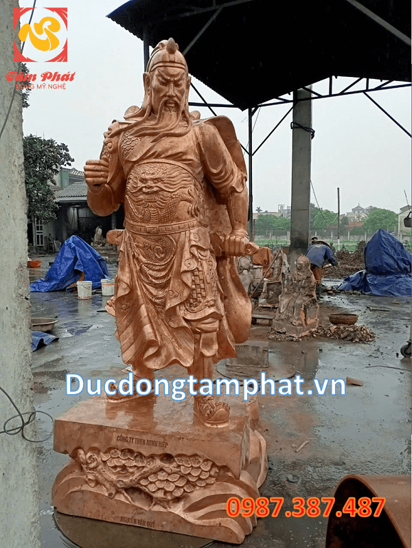 Đúc tượng Quan Vân Trường, tượng Khổng Minh cao 2m mạ vàng lắp đặt tại Hải Dương