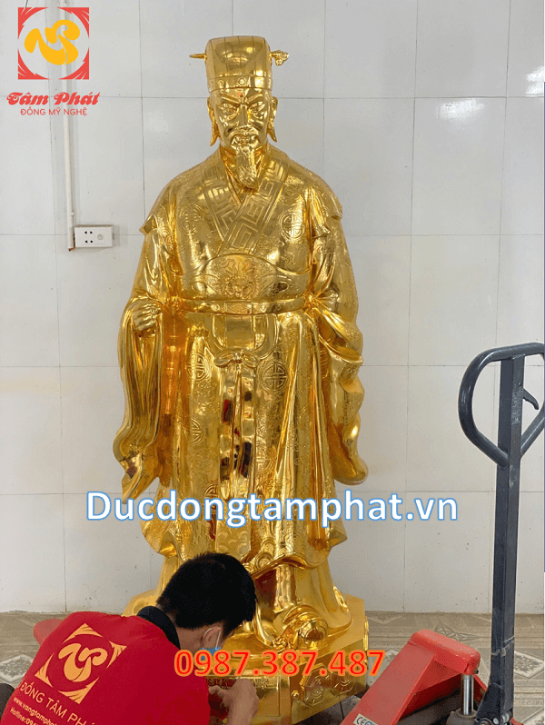 Đúc tượng Quan Vân Trường, tượng Khổng Minh cao 2m mạ vàng lắp đặt tại Hải Dương