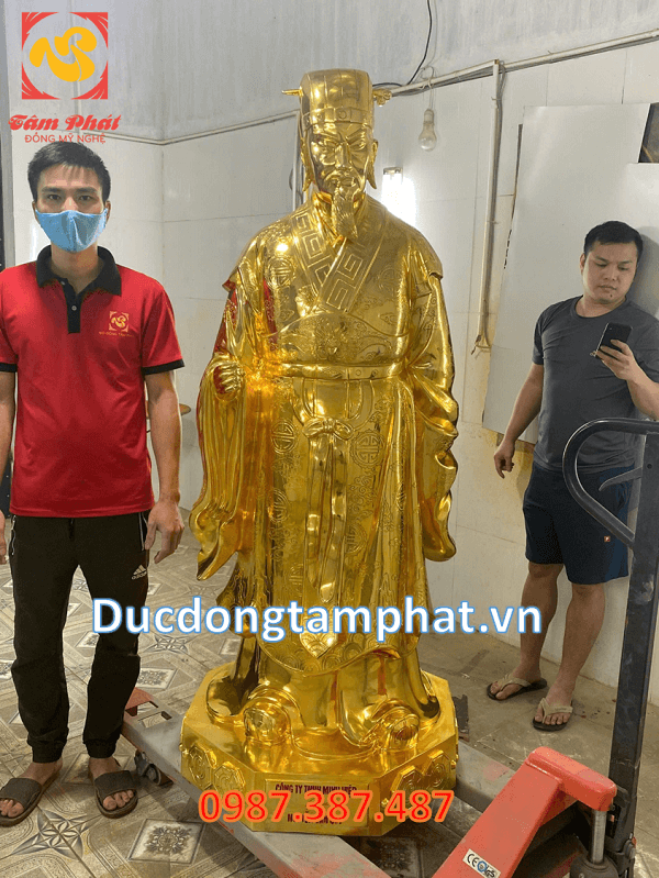 Đúc tượng Quan Vân Trường, tượng Khổng Minh cao 2m mạ vàng lắp đặt tại Hải Dương