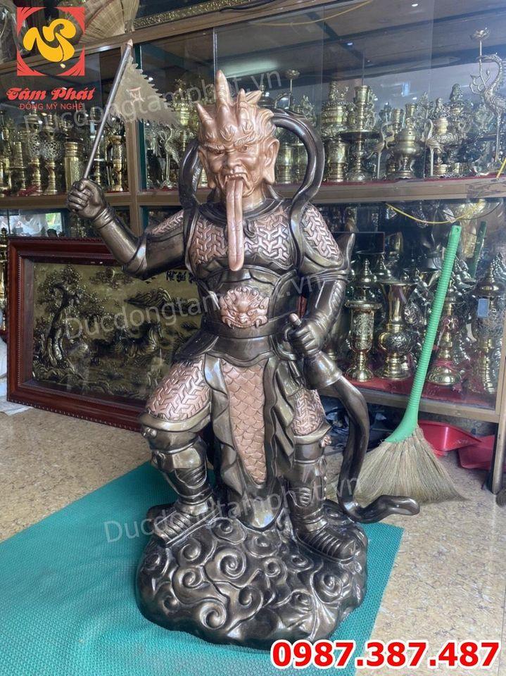 Đúc Tượng Tiêu Diện Hộ Pháp cao 1m đồng đỏ nguyên chất.!