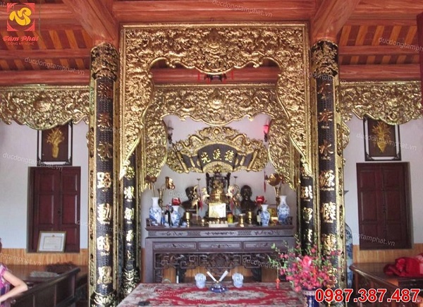 Hoành phi câu đối bằng đồng vàng nguyên chất, thiết kế tinh xảo