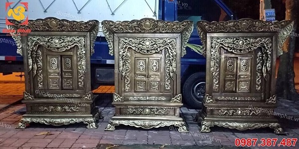 Khám thờ bằng đồng cao 1m2 rộng 90cm - giả cổ tuyệt đẹp!
