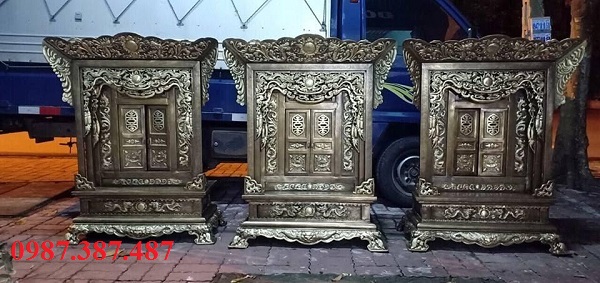 Khám thờ bằng đồng cao 1m2 rộng 90cm - giả cổ tuyệt đẹp!