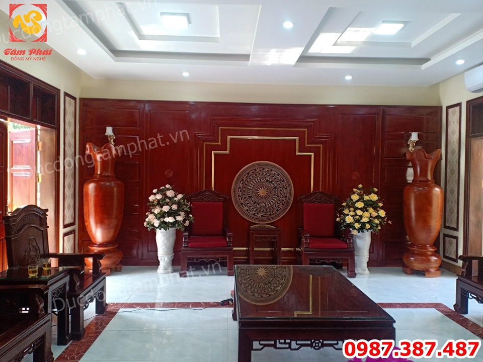 Lắp đặt mặt trống đồng đường kính 1m2 cho lữ đoàn pháo binh 45