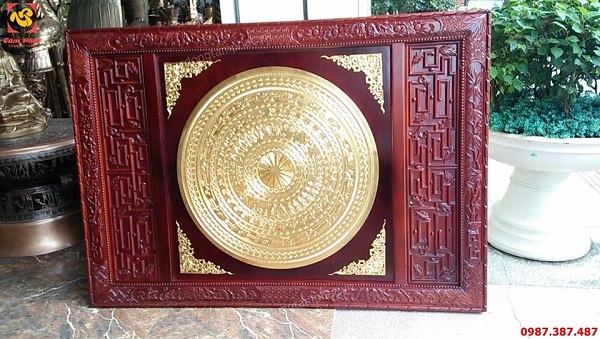 Mặt trống đồng đúc đường kính 1m thếp vàng 9999 đã hoàn thành cho khách hàng..!