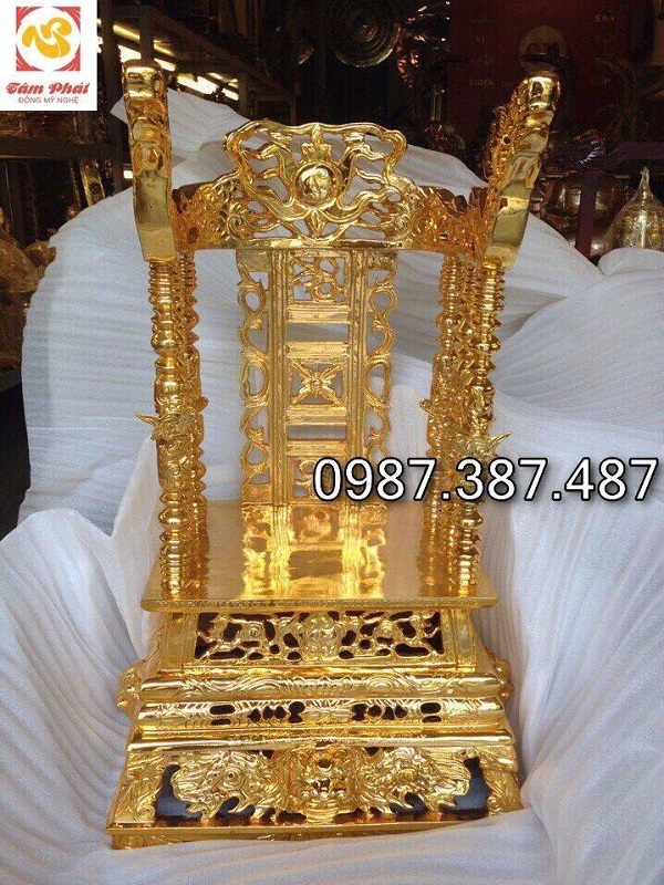 Ngai thờ bằng đồng cao 68cm mạ vàng 24k cực tinh xảo!