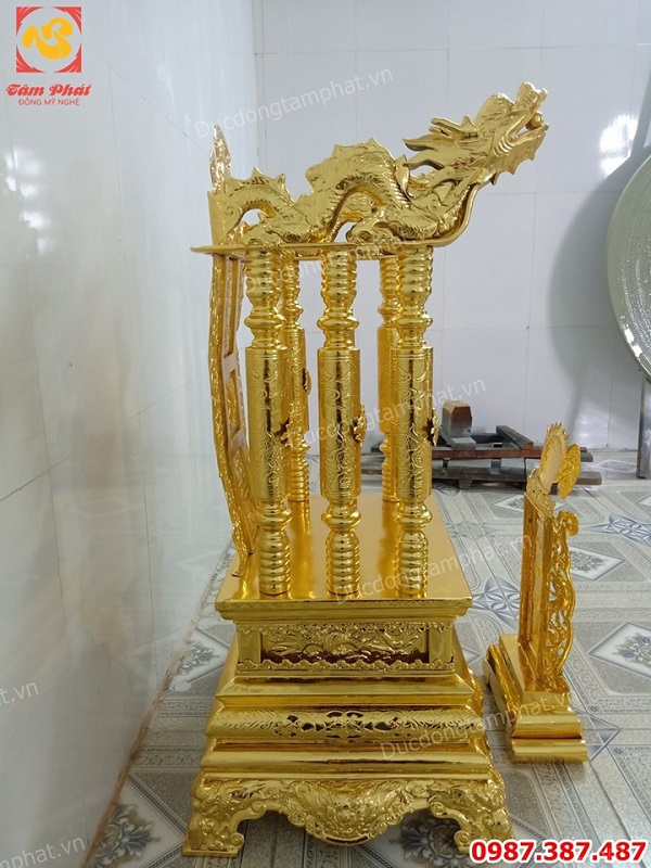 Ngai thờ bằng đồng mạ vàng 24k và bài vị bằng đồng giá xưởng..!